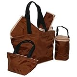 5-Piece Tote Set - Chocolate/Cream