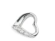 silver clear cz open heart pendant