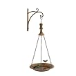 Metal Bird Feeder with Hook, Rust Cream Finish