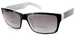South Beach Wayfarer Geek-Chic Bifocal Sunglasses with Graduated Tint are designed in Italy for Youthful Men and Women who need to Read as they Work and Play in the Sun (Black/White +2.00)