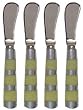 Decorative Pate Knife with Yellow Resin Handle Set of Four