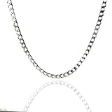 Sterling Silver Flat Curb Link Necklace 24