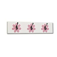 Homeworks Etc Flower 3 Hook Board, Dark Pink