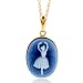 14K Yellow Gold Ballerina Cameo Pendant w/Chain 18