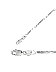 16" 14K White Gold 1.0mm (0.04") Polished Diamond Cut Foxtail Chain w/ Lobster Clasp