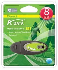 A-DATA RB21 8GB Waterproof Rubber Housing USB Flash Drive - Retail Package