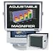 MAX-VIEW Telescopic Adjustable Magnifier makes the screen more readable with variable screen magnifications. Upgrades 14" to 15" monitors to 17" view, 16" to 17" monitors to 21" view. Effectively reduces glare, enhances contrast, controls static (100%%) and eliminates up to 99.9%% of ELF/VLF E-field radiation. Easy to setup. Fits curved and flat monitors. Putty color.