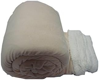 Queen Blanket Sumptuously Soft Plush Faux Fur Borrego Reversible Winter Blankets Throw Bedspread (Ivory)