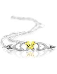 Bfly Cz Birthstone Bracelet W/Box 14K White November 19800