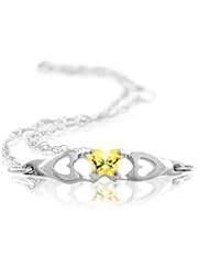 10K White Butterfly Cz Birthstone Bracelet With Box November Bracelet With Box