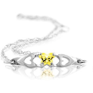 Genuine IceCarats Designer Jewelry Gift 10K White Gold Bfly Cz Birthsto Brc W/Box. November Brc W/Box Bfly Cz Birthsto Brc W/Box In 10K White Gold