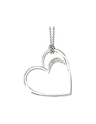 14K White Gold Diamond Heart Pendant with Chain - 0.05 Ct. -- LIFETIME WARRANTY