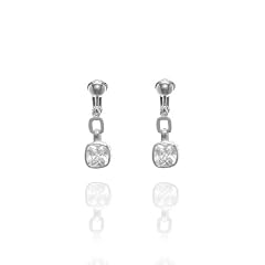 Fiorelli Klare Wei�e Cubic Zirkonia Quadrat Ohrclips