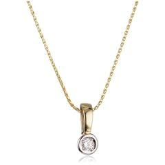 Bella Donna Damen-Halskette mit Anh�nger 585 Gelbgold teilrhodiniert 43 cm 1 Brillant 0.05 Carat 630055