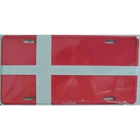LP - 483 Denmark Flag License Plate - 2371