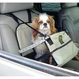 Kyjen Outward Hound Deluxe Pet Lookout Faux-Leather Car Booster Seat, Gray