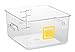 Rubbermaid Commercial Products 1980234 Square Plastic Food Storage Container, Yellow Label, 4 quart, Clear
