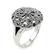 Flower Design Marcasite Ring