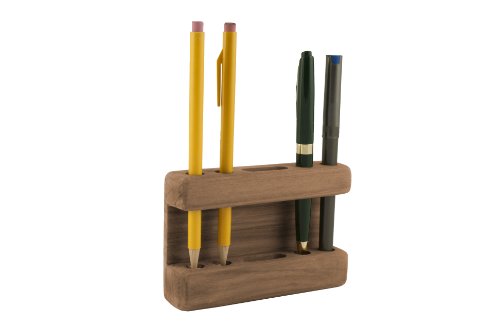 SeaTeakWooden Pen Rack Tray, 100% Solid Teak Wood, 4.75" Wide, Five Slots, Perfect For Boats, Cabins, RV's & Campers