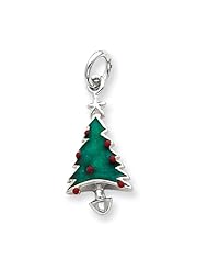 Sterling Silver Enameled Christmas Tree Charm