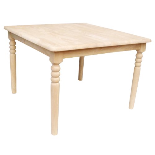 IC INTERNATIONAL CONCEPTSSquare Juvenile Table, Solid Real Wood, Sturdy Parawood,32 X 32 X 22.25, Minimum Assembly, DIY, Paint or Stain in Any Color, Unfinished