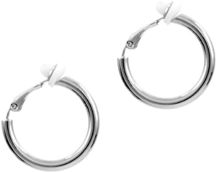 Charline's Clip-On Hoop Earrings - Silver, 20mm