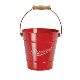 Red Enamel Popcorn Bucket