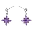 Sterling Silver Fashion Earrings with Purple CZ