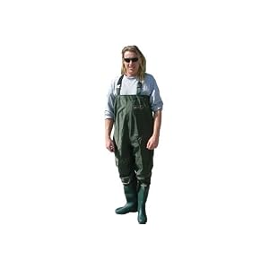 Wellington Boots + Nylon Chest Fishing Waders Sz 9