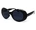 O2 Eyewear SA122 Original Classic Dark Mod Round Pop Oval Lens Kurt Cobain Nirvana Bold Retro Vintage Sunglasses (Kurt Cobain, BLACK)
