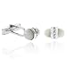 Designer Sterling Silver Genuine Mother of Pearl Stone Diamond cz Cuff Links