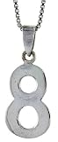Sterling Silver Number 8 Pendant 3/4 in. (18 mm)