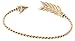 Artisan Owl Arrow Cuff Feather Bracelet - Gold Tone
