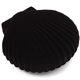 Large Black Velour Shell Necklace Box