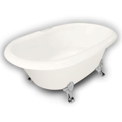 American Bath Factory B1-3720-BB-DM3-M2-25-CH Duchess Double Ended Clawfoot Bathtub in Bisque, Paw F