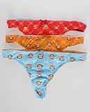 Paul Frank The Michaels Picot Thong 3-Pack,Intimates for Women