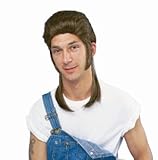 IMAGE OF Mullet Wig (brown) Adult Halloween Costume Accessory