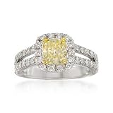 2.00ct t.w. Yellow, White Diamond Engagement Ring In Gold . Size 6.5