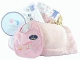 Sweet Lil' Bears Baby Pink Gift Basket Set with with Onesies, Super Soft Pink Baby Blanket Bibs, Baby Jammies & more!