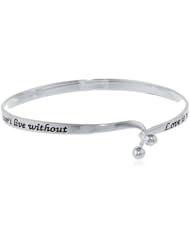 Sterling Silver "Love Is Not Finding Someone You Can Live With, Its Finding Someone You Cant Live Without" Catch Bangle Bracelet, 7"
