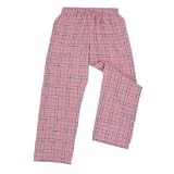 Pink black plaid check flannel cotton tie cord pants unisex available in 3 youth sizes S to L
