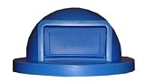 Plastic Dome Top Trash Can Lid with Push Door for 55 Gallon Drums (White)
