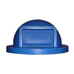 Plastic Dome Top Trash Can Lid with Push Door for 55 Gallon Drums (Red)