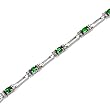 14K White Gold Emerald and Diamond Bracelet