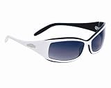 Angel White on Black Traffic Sunglasses w Smoke Gradient Lens by