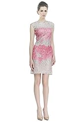 Metallic/Polyester/Spandex Floral Print Cap Sleeves Sheath Party Dress 