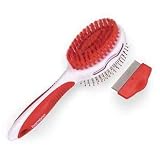 Bamboo Dog Pin Bristle Brush and Flea Comb (Colors Vary)