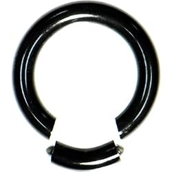 8 Gauge Black Anodized Titanium Segment Ring Circular Barbell