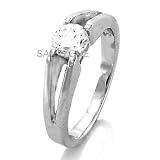 Engagement Ring in Sterling Silver w/ Cubic Zirconia - size 5
