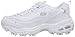 Skechers Sport Women's D'Lites Lace-Up Sneaker, White/Silver,10 M US